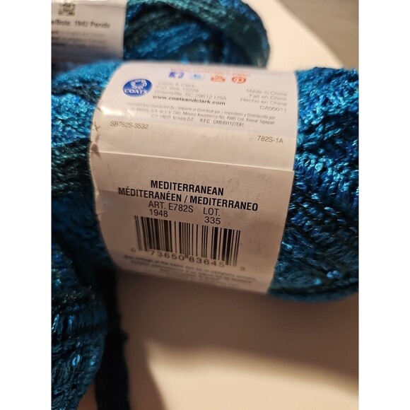 Red Heart Boutique Sashay Sequin Panda Mediterranean 3.5 oz new - Picture 5 of 5